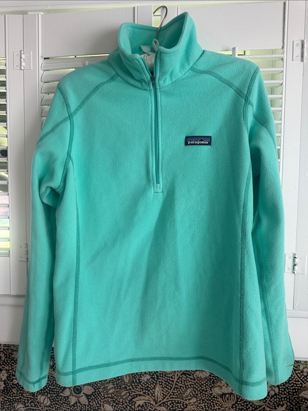 Patagonia Women's Half-Zip Fleece Pullover - mint green, size medium